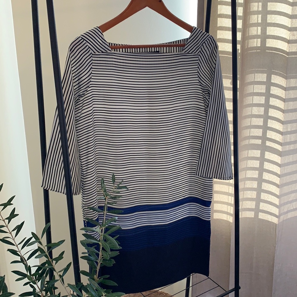 Zara Basic - Square neckline striped dress